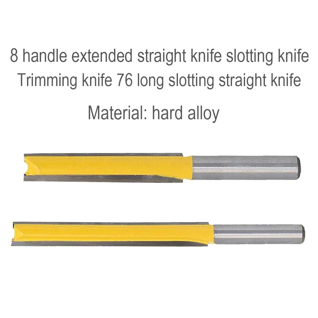 2x 2 Extra Long Straight Router Bit Wood Milling Cutter Slotted Trimming"