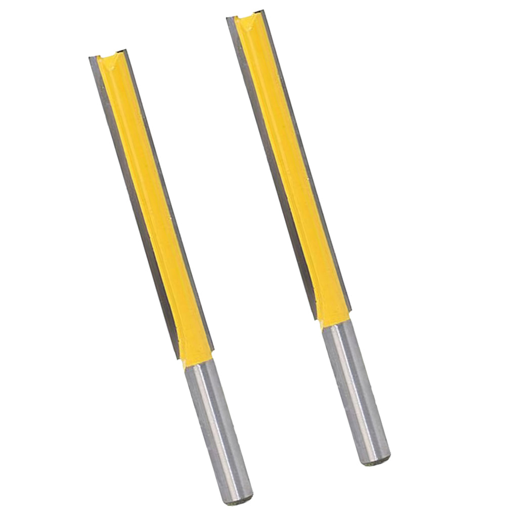 2x 3 Extra Long Straight Router Bit Wood Milling Cutter Slotted Trimming"