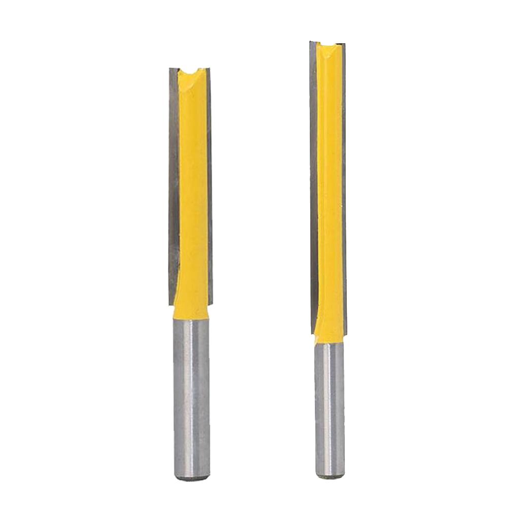 2x Extra Long Straight Router Bit Wood Milling Cutter Slotted Trimming 2 3""