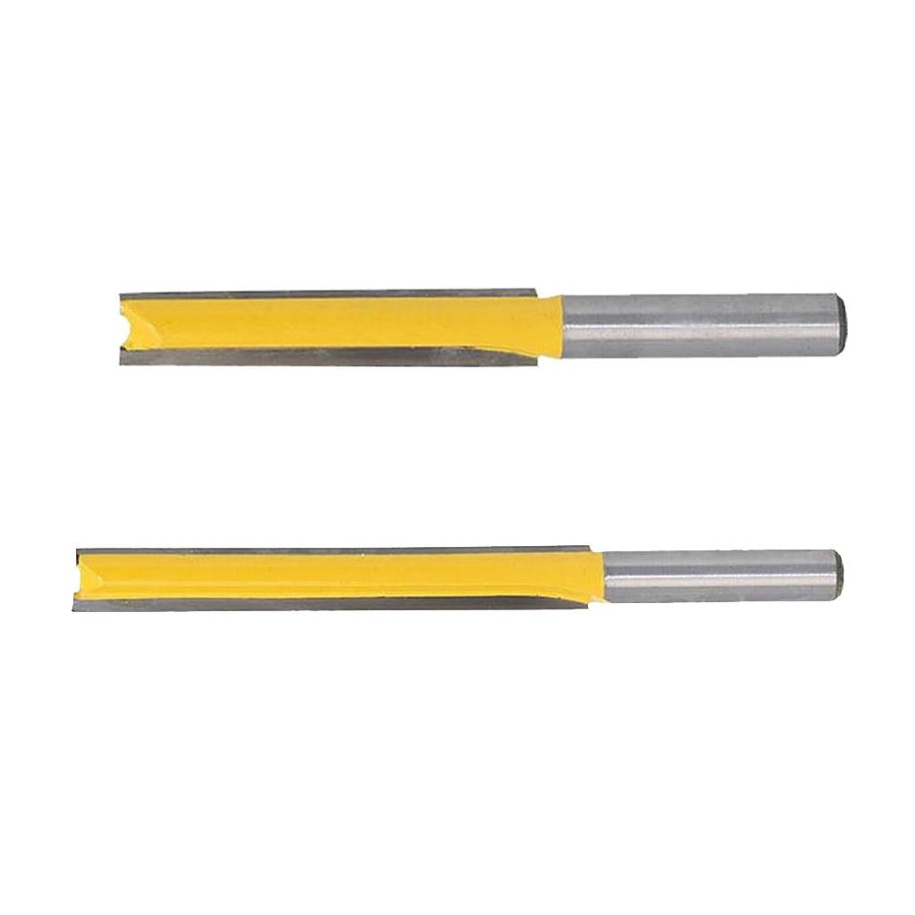 2x Extra Long Straight Router Bit Wood Milling Cutter Slotted Trimming 2 3""