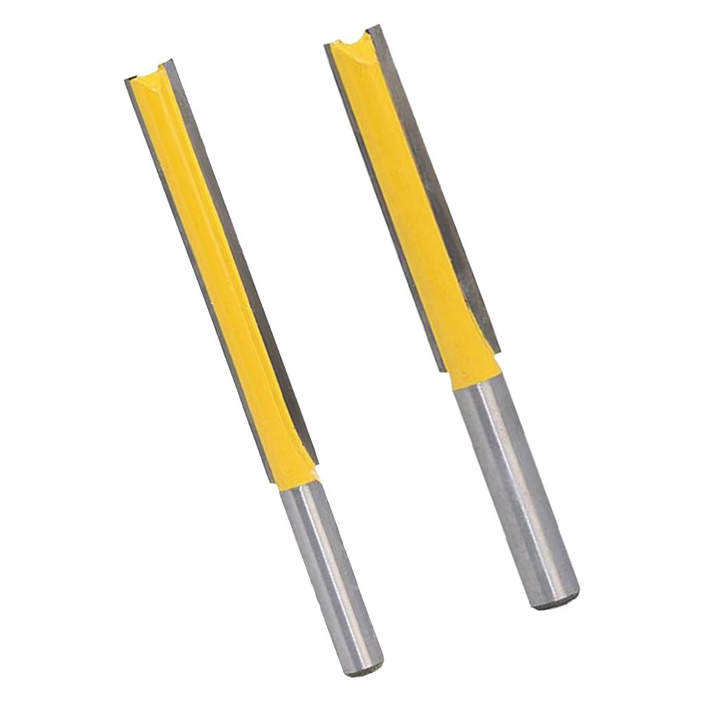 2x Extra Long Straight Router Bit Wood Milling Cutter Slotted Trimming 2 3""