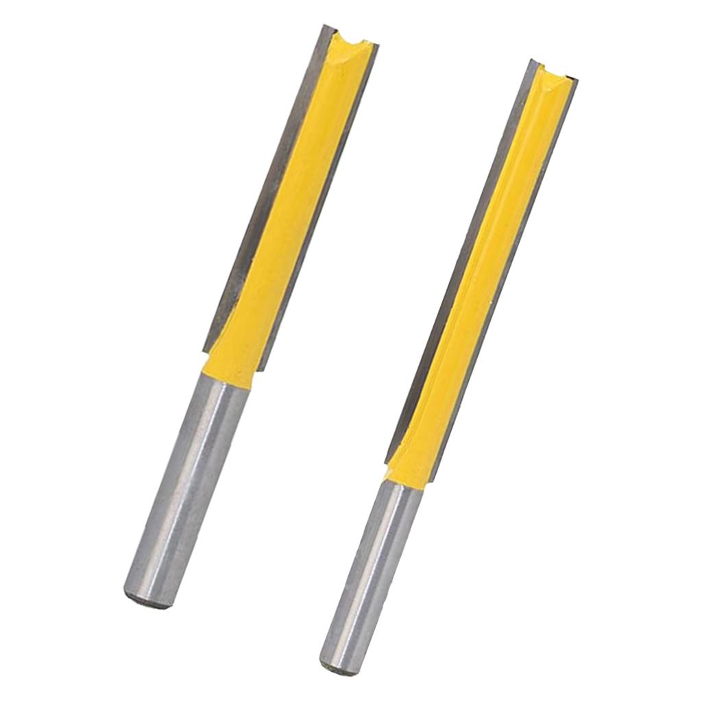 2x Extra Long Straight Router Bit Wood Milling Cutter Slotted Trimming 2 3""