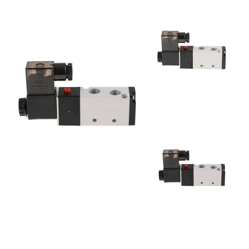 20Pcs 4V210-08 Solenoid Valve 5 Way 2 Position Pneumatic Air 1/4 24V/220V"