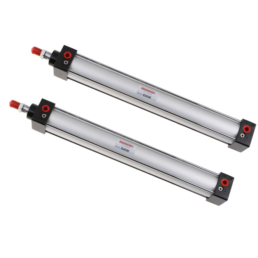 2Pcs Pneumatic BSP Cylinders Air Cylinder Single Rod Cylinder SC40 SC40x300