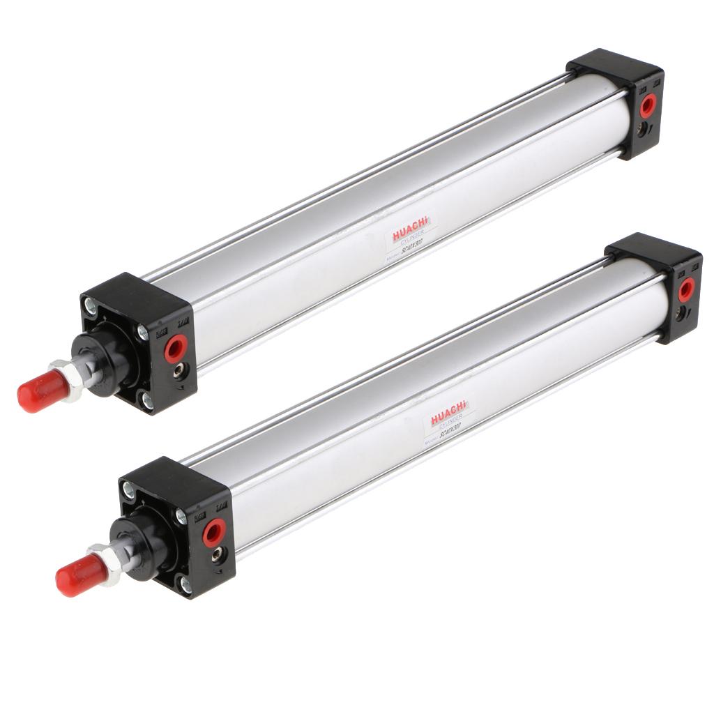 2Pcs Pneumatic BSP Cylinders Air Cylinder Single Rod Cylinder SC40 SC40x300
