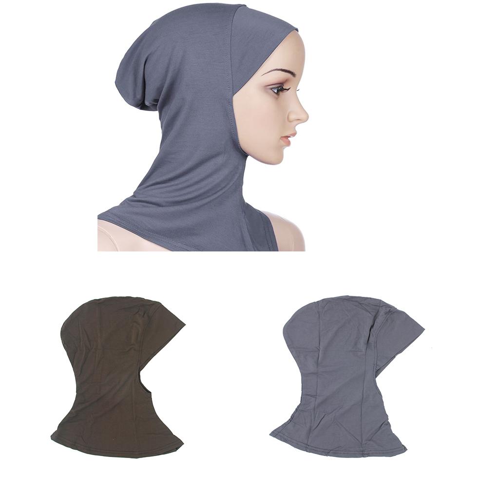 2 Pcs Muslim Full Cover Hijab Cap Islamic Underscarf Graceful Neck Head Hat