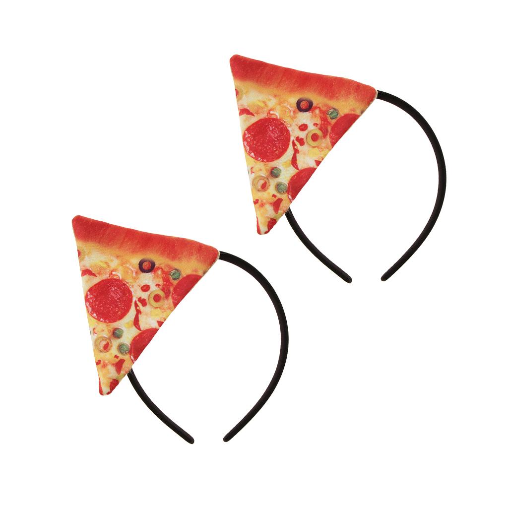 2 Pieces Pizza Headband Women Girls Halloween Fancy Dress Party Hairbands