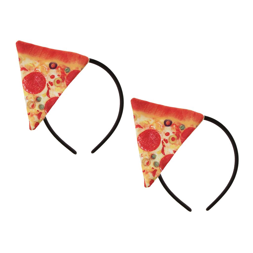 2 Pieces Pizza Headband Women Girls Halloween Fancy Dress Party Hairbands