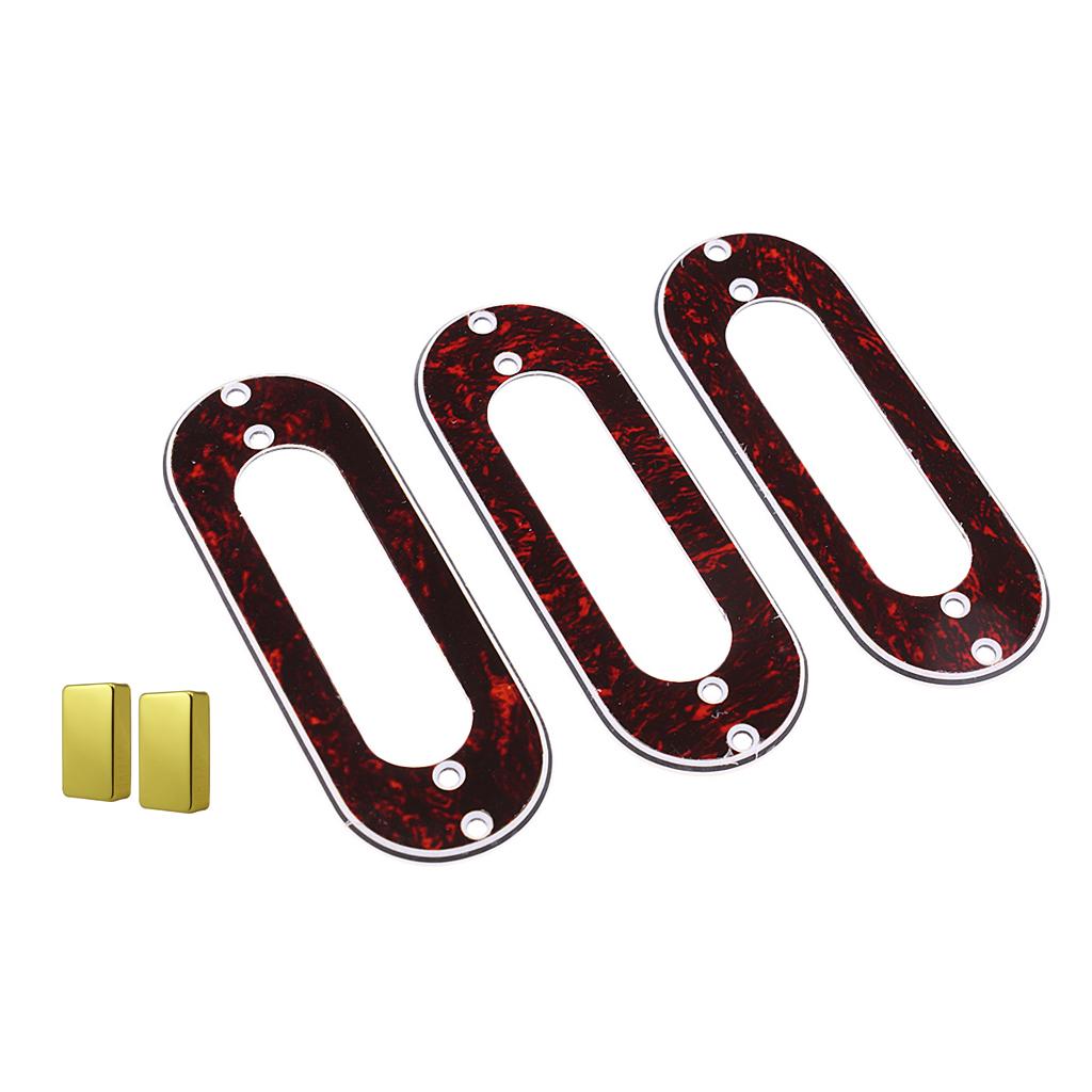 3Pieces Pickup Frame Mounting Ring+2Pieces Humbucker Pickup Cover for Guitar