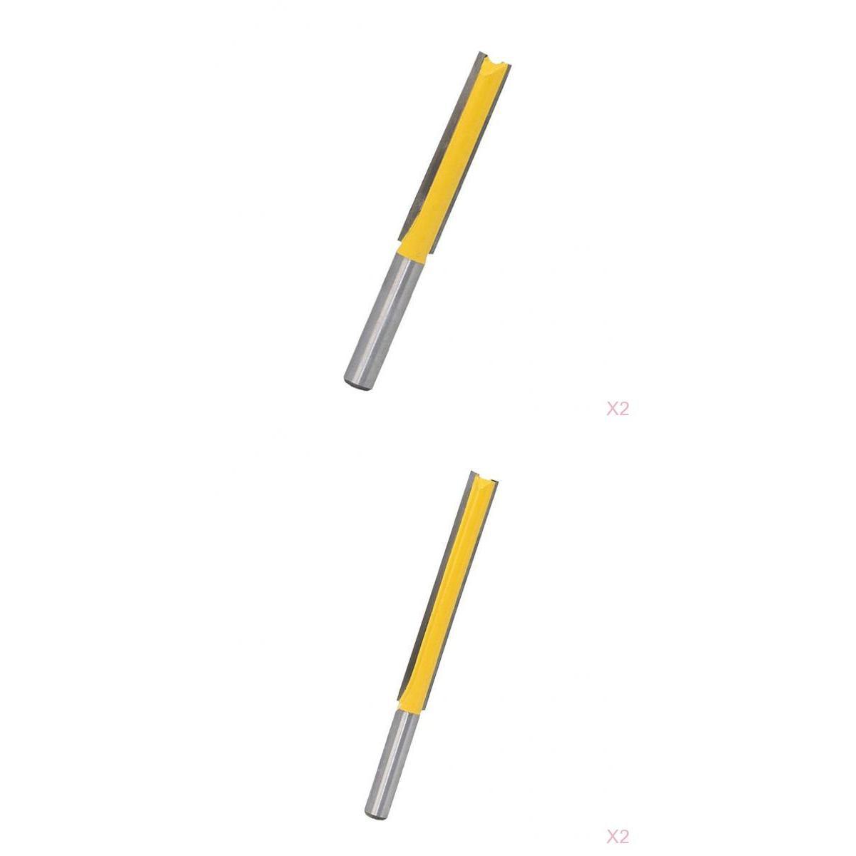 4x Extra Long Straight Router Bit Wood Milling Cutter Slotted Trimming 2 3""