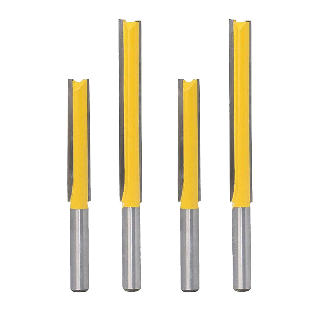 4x Extra Long Straight Router Bit Wood Milling Cutter Slotted Trimming 2 3""
