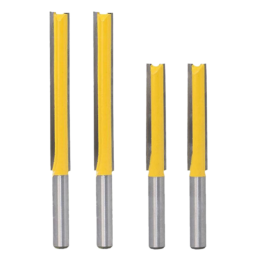 4x Extra Long Straight Router Bit Wood Milling Cutter Slotted Trimming 2 3""
