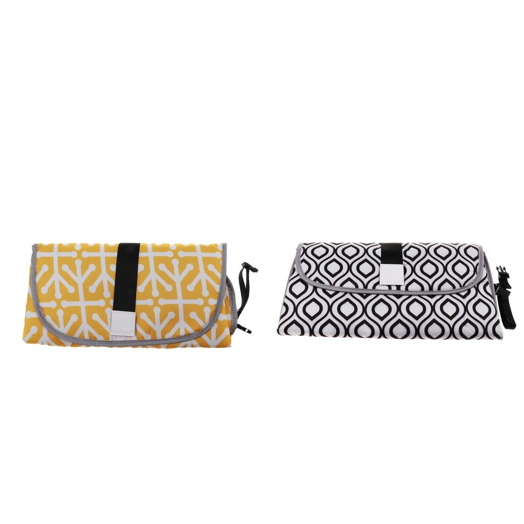 2Pcs Baby Portable Changing Pad 3-in-1 Diaper Clutch Changing Station