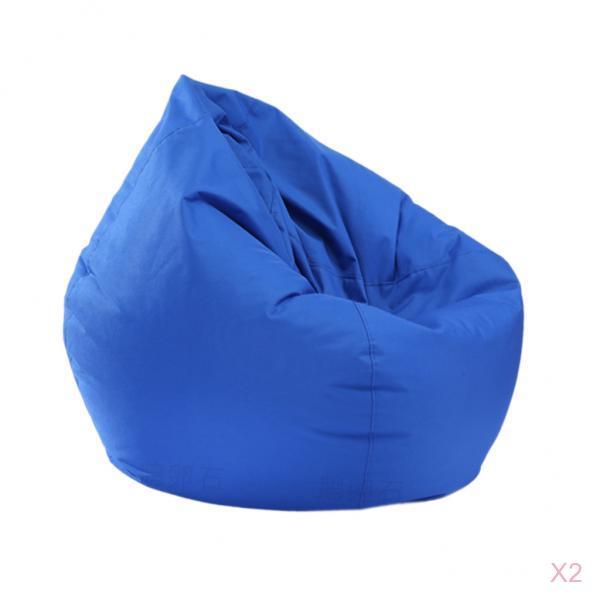 2 Pieces Waterproof Stuffed Animal Storage Bean Bag Cover Royal Blue