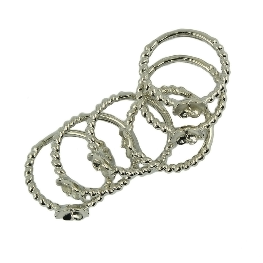 7pcs Brass Blank Bezel Adjustable Ring Peg Moun Flower Cup DIY Filigree Ring