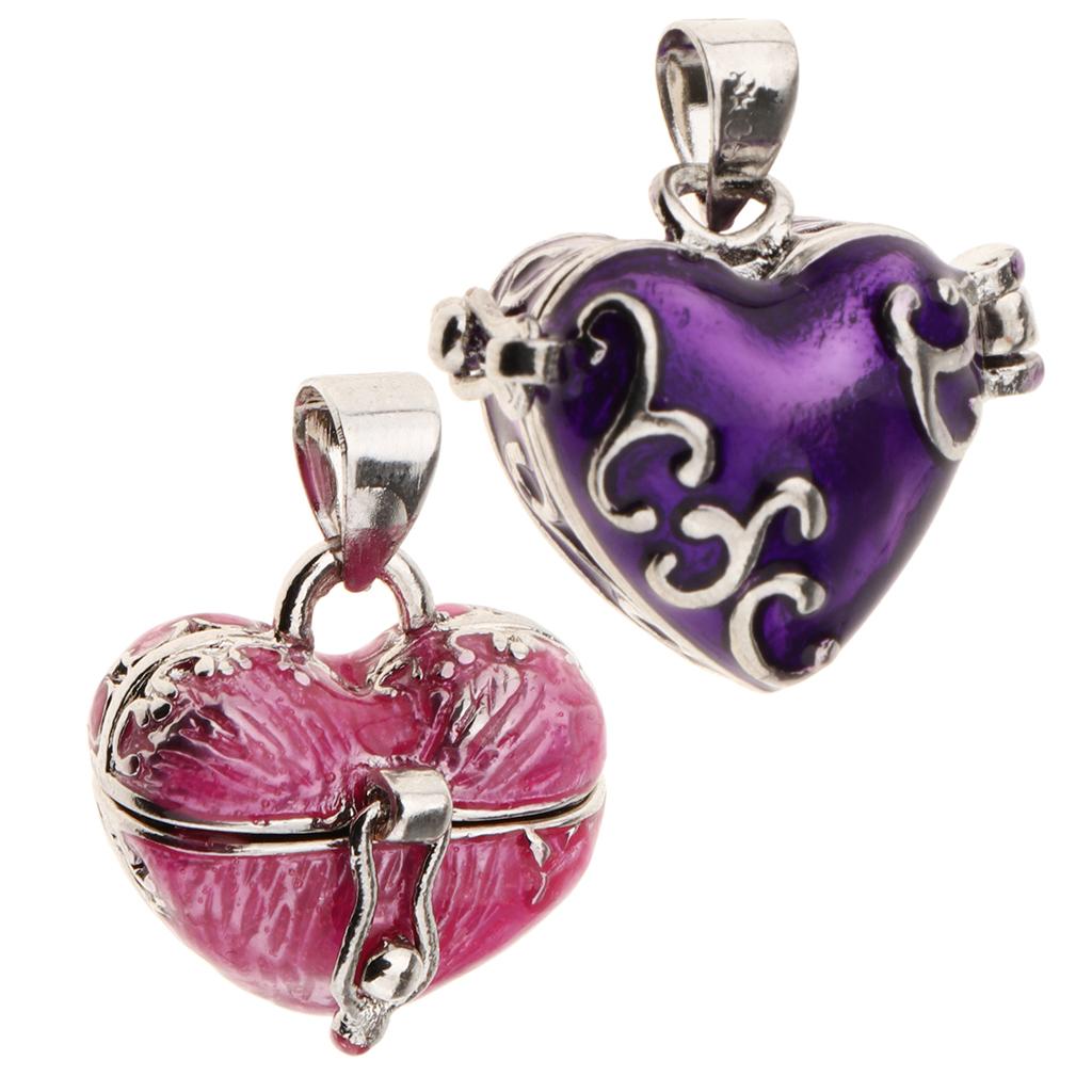 2pcs Love Heart Urn Cremation Keepsake Pendant Memorial Jewelry Casket