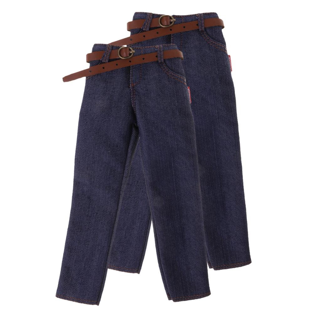 1/6 Scale Male Classic Denim Jeans Pants for 12'' Action Figures Body 2pcs