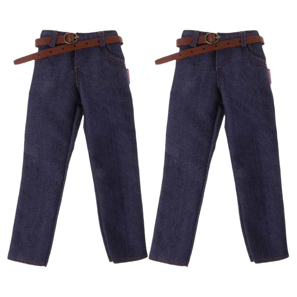 1/6 Scale Male Classic Denim Jeans Pants for 12'' Action Figures Body 2pcs