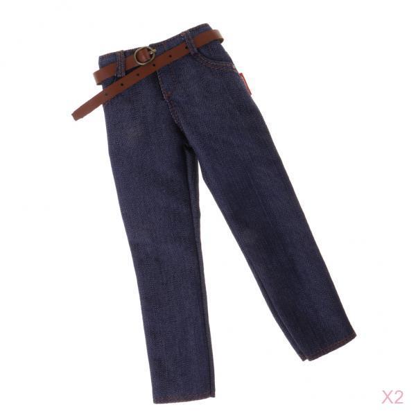 1/6 Scale Male Classic Denim Jeans Pants for 12'' Action Figures Body 2pcs