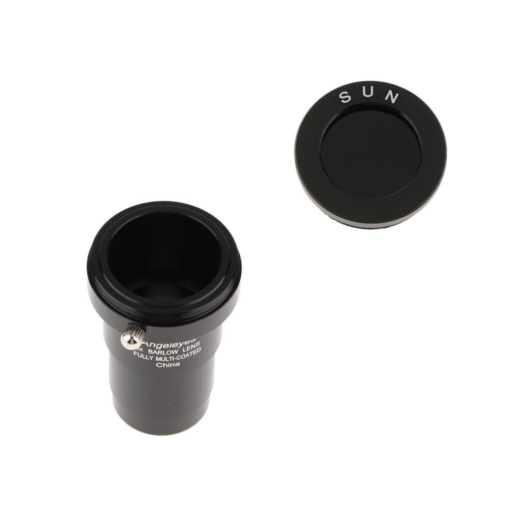 Barlow Lens 1.25/31.7mm Astronomy Telescope Eyepiece 5X & Black Filter"