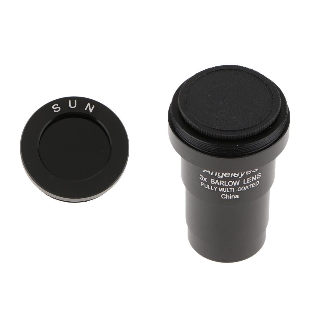 Barlow Lens 1.25/31.7mm Astronomy Telescope Eyepiece 3X & Black Filter"