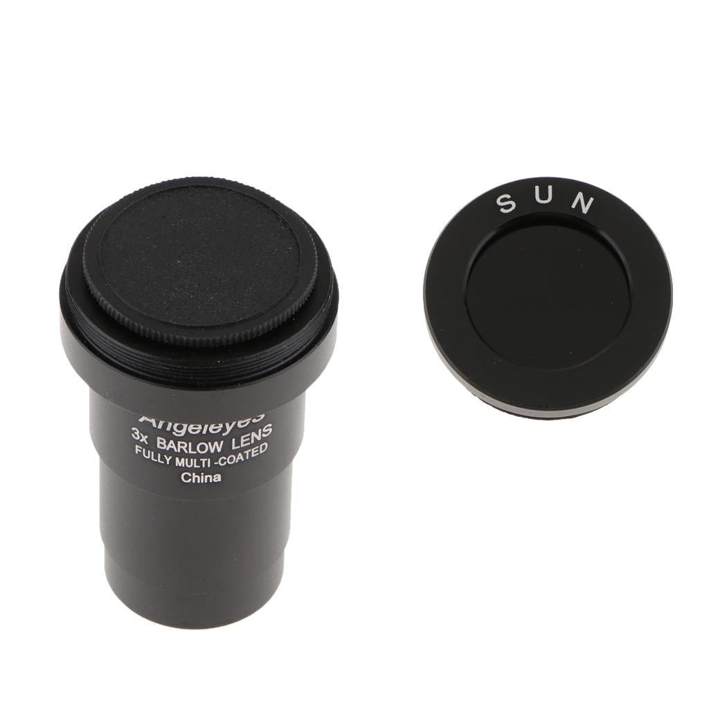 Barlow Lens 1.25/31.7mm Astronomy Telescope Eyepiece 3X & Black Filter"
