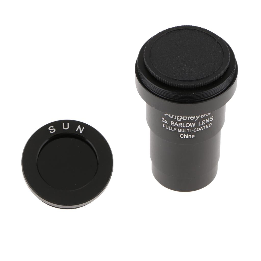 Barlow Lens 1.25/31.7mm Astronomy Telescope Eyepiece 3X & Black Filter"