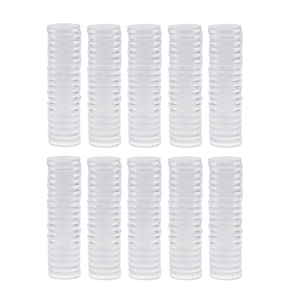 200pcs Clear Round Plastic Coin Capsules Container Storage Holder Case 28mm