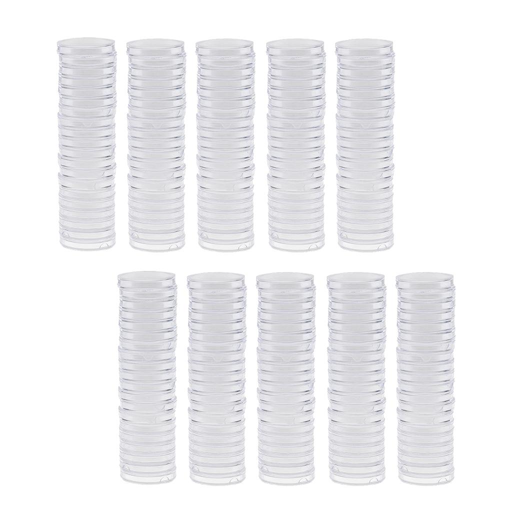 200pcs Clear Round Plastic Coin Capsules Container Storage Holder Case 28mm