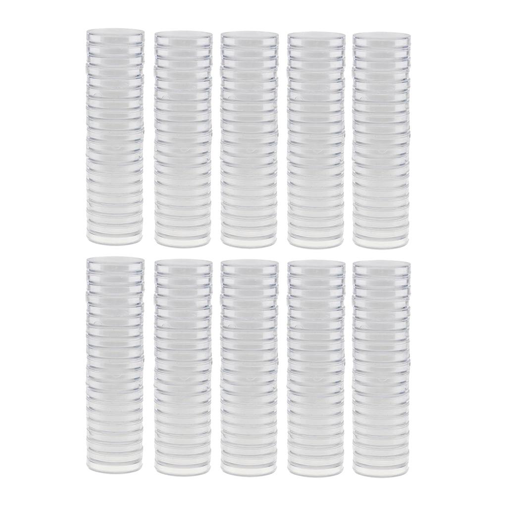 200pcs Clear Round Plastic Coin Capsules Container Storage Holder Case 38mm