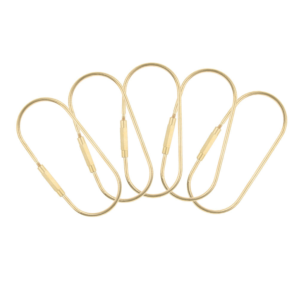 5 Pieces Brass Screw Lock Keychain Ring Clip Tool Hook Clasp O shape