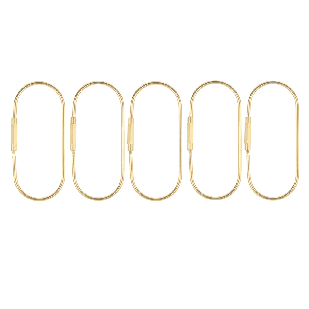 5 Pieces Brass Screw Lock Keychain Ring Clip Tool Hook Clasp O shape