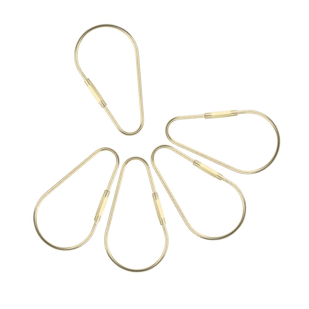 5 Pieces Brass Screw Lock Keychain Ring Clip Tool Hook Clasp Big A shape