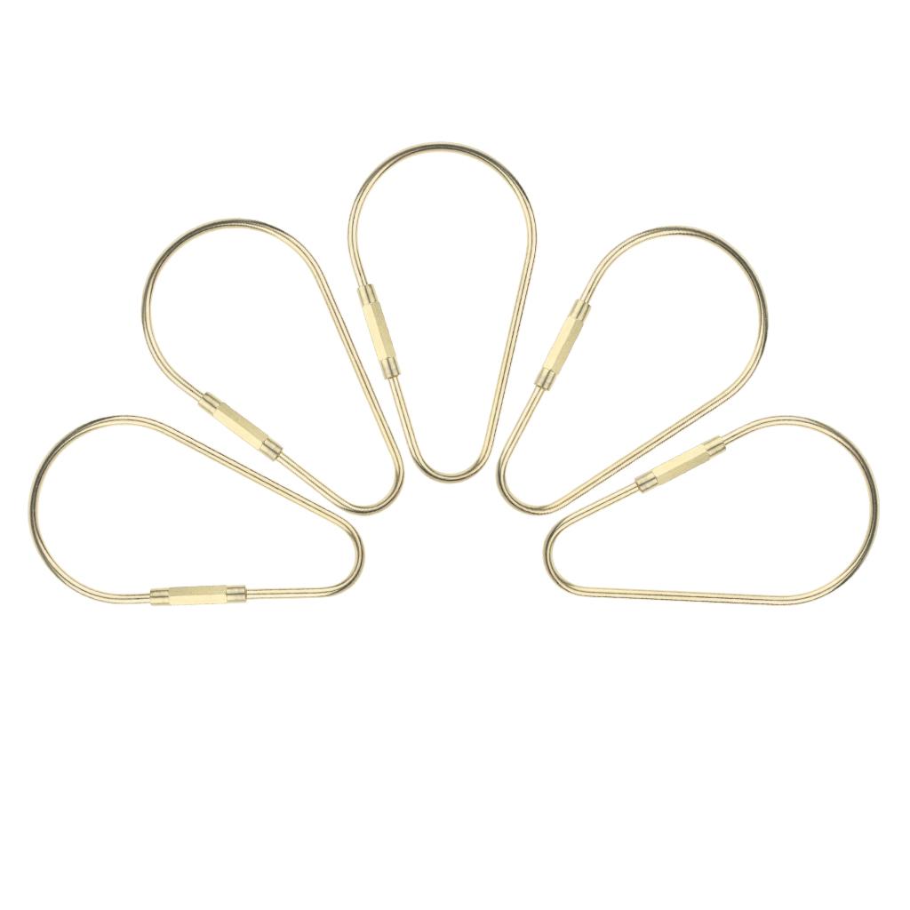 5 Pieces Brass Screw Lock Keychain Ring Clip Tool Hook Clasp Big A shape