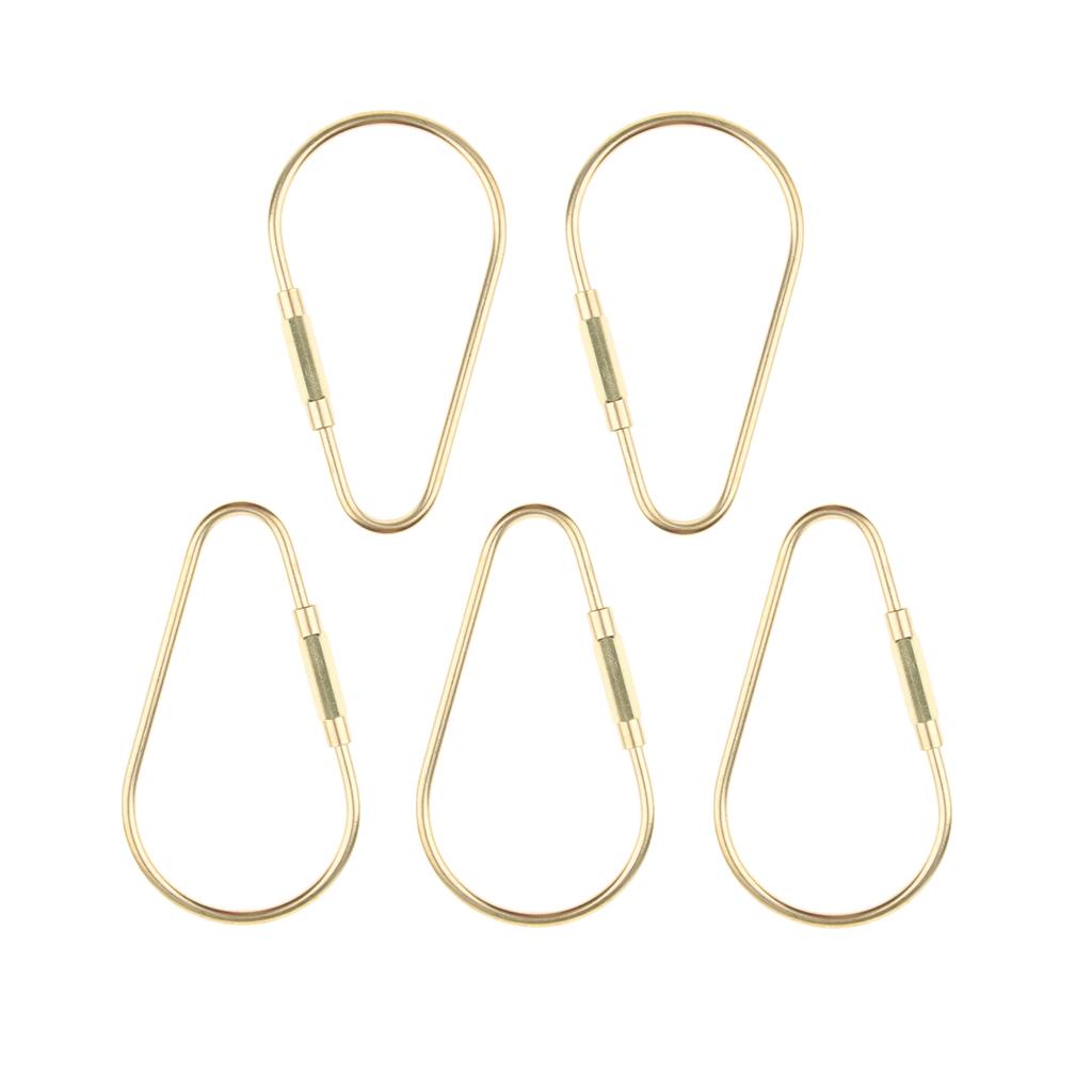 5 Pieces Brass Screw Lock Keychain Ring Clip Tool Hook Clasp Small A shape