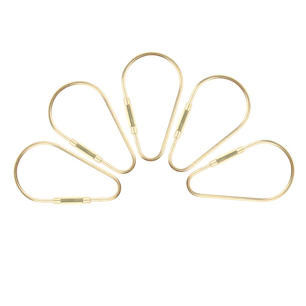 5 Pieces Brass Screw Lock Keychain Ring Clip Tool Hook Clasp Small A shape