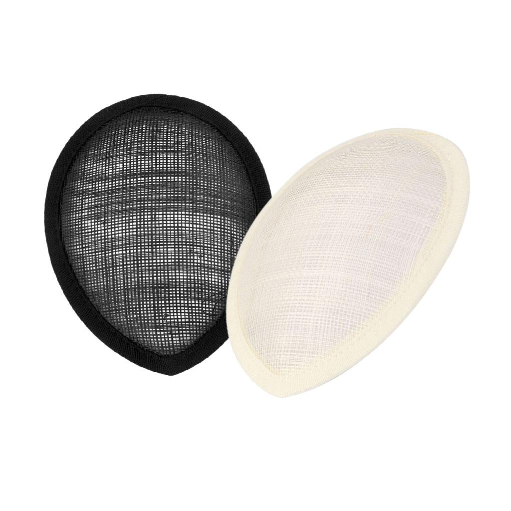 2 Pcs Tear Drop Fascinator Millinery Hat Base Creamy White and Black Color