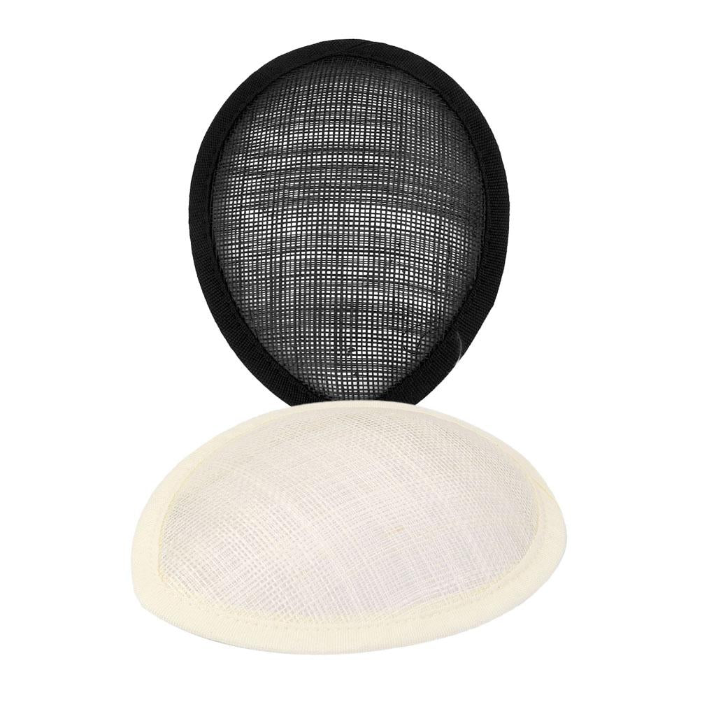 2 Pcs Tear Drop Fascinator Millinery Hat Base Creamy White and Black Color