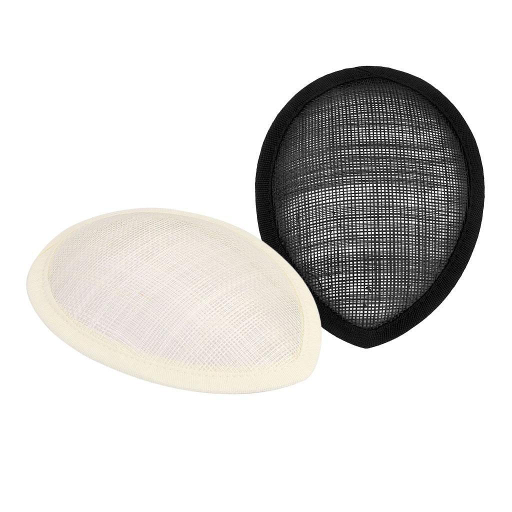 2 Pcs Tear Drop Fascinator Millinery Hat Base Creamy White and Black Color
