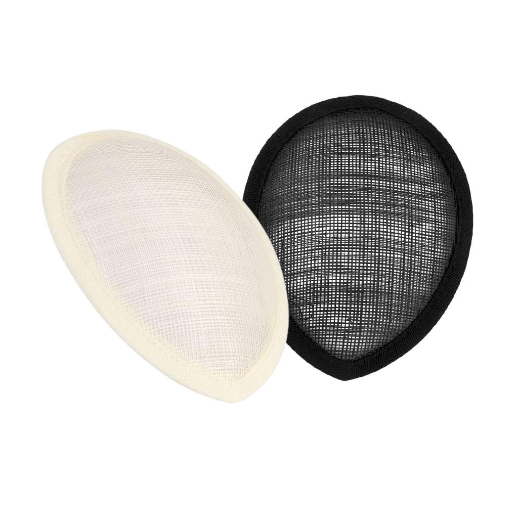 2 Pcs Tear Drop Fascinator Millinery Hat Base Creamy White and Black Color