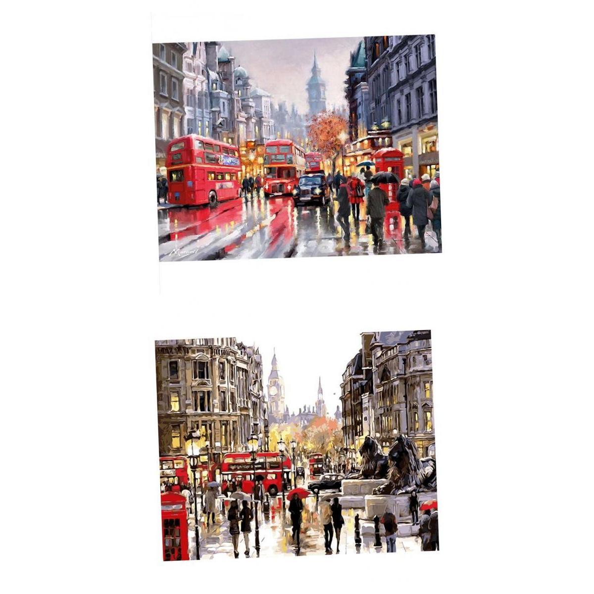 2 Sets Frameless DIY Acrylic Painting By Number Kit Canvas Art Painting