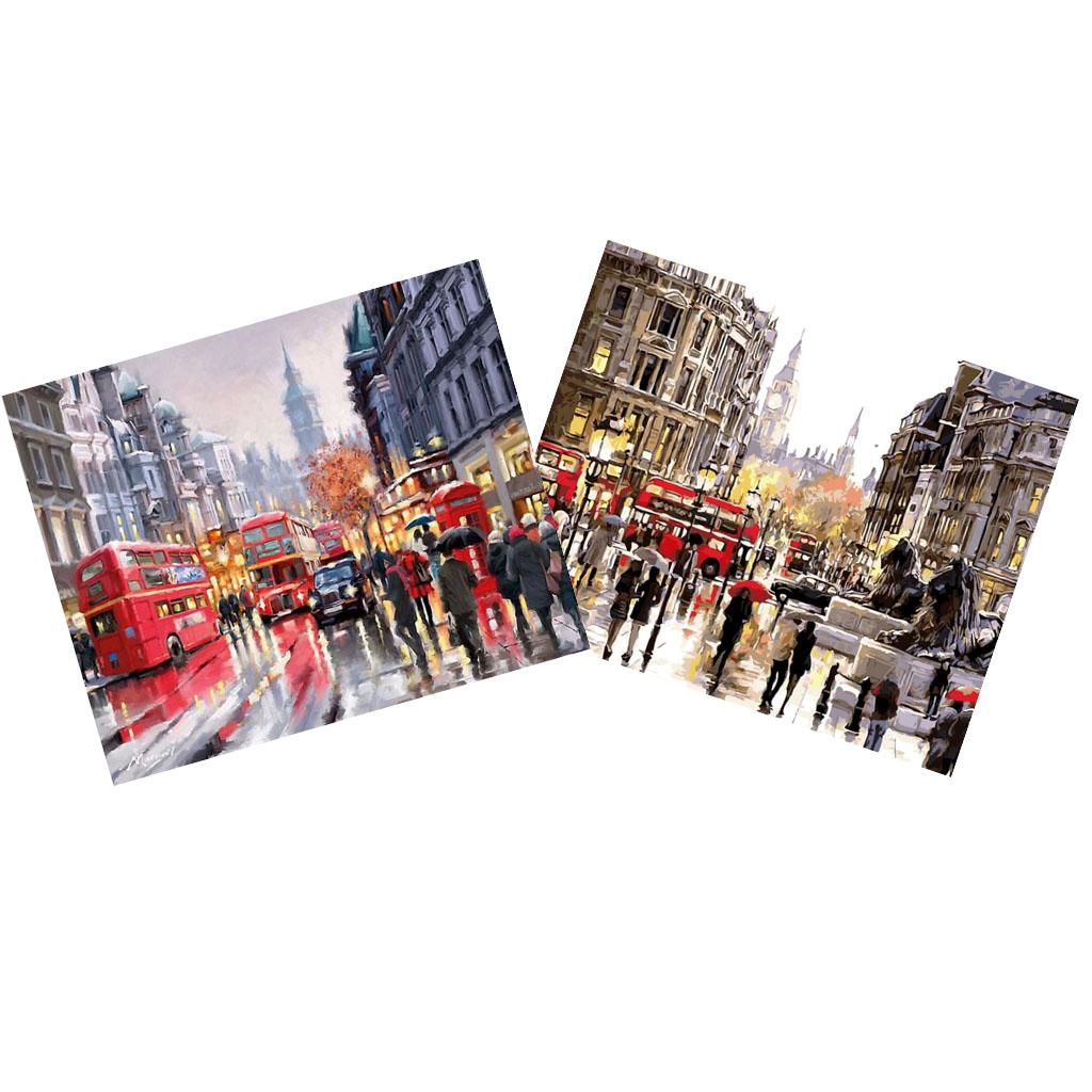 2 Sets Frameless DIY Acrylic Painting By Number Kit Canvas Art Painting