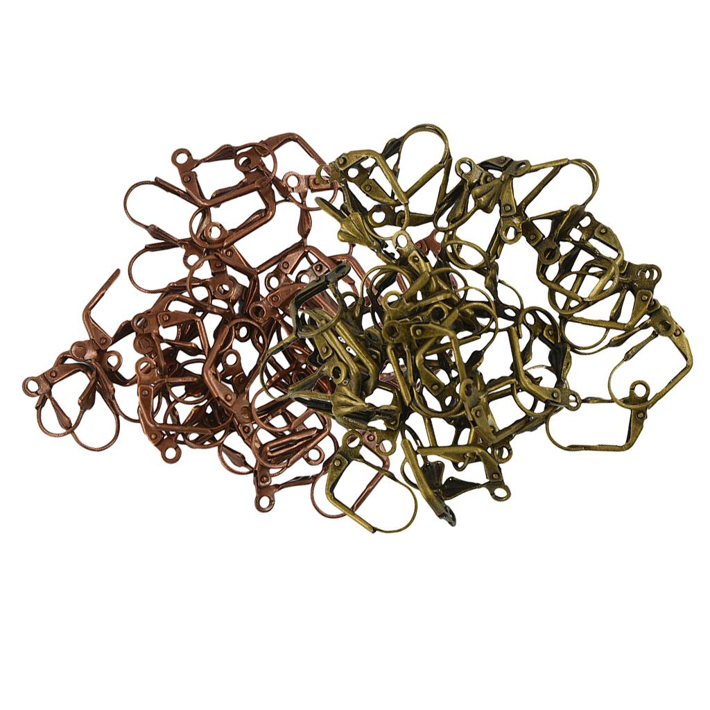 100x Copper, Bronze Color Earring Leverback Earring Findings Coil 17x11x5mm