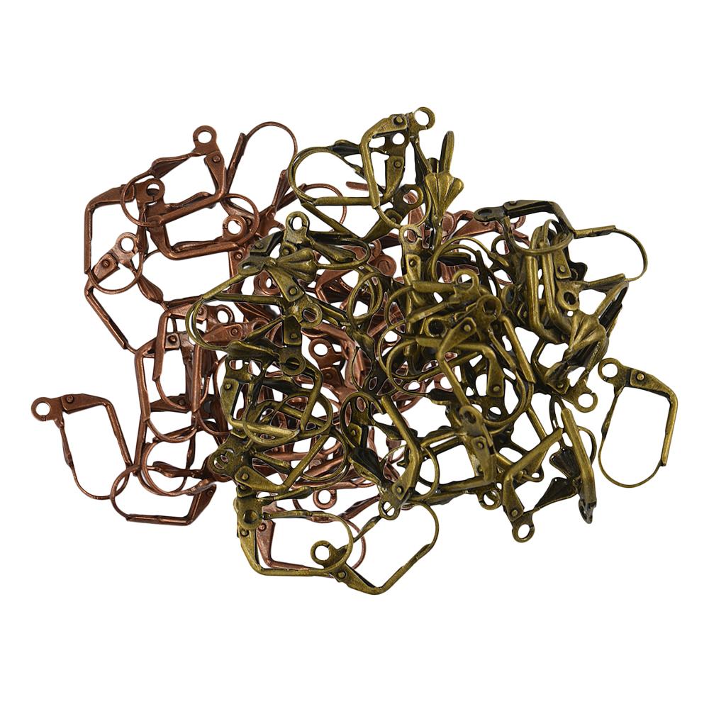 100x Copper, Bronze Color Earring Leverback Earring Findings Coil 17x11x5mm