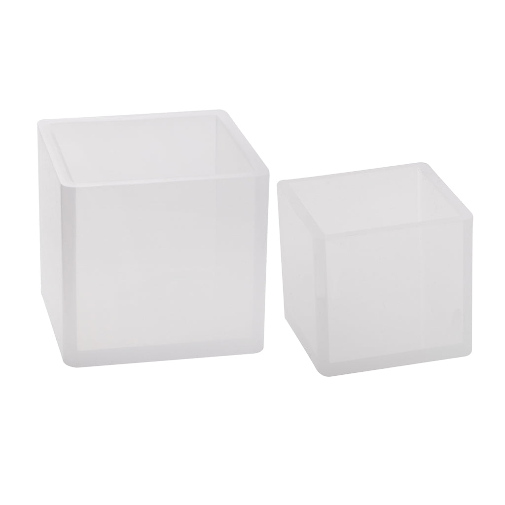 2x Silicone DIY Molds for Resin Jewelry Making Decor Craft Tool Cube 35/65mm