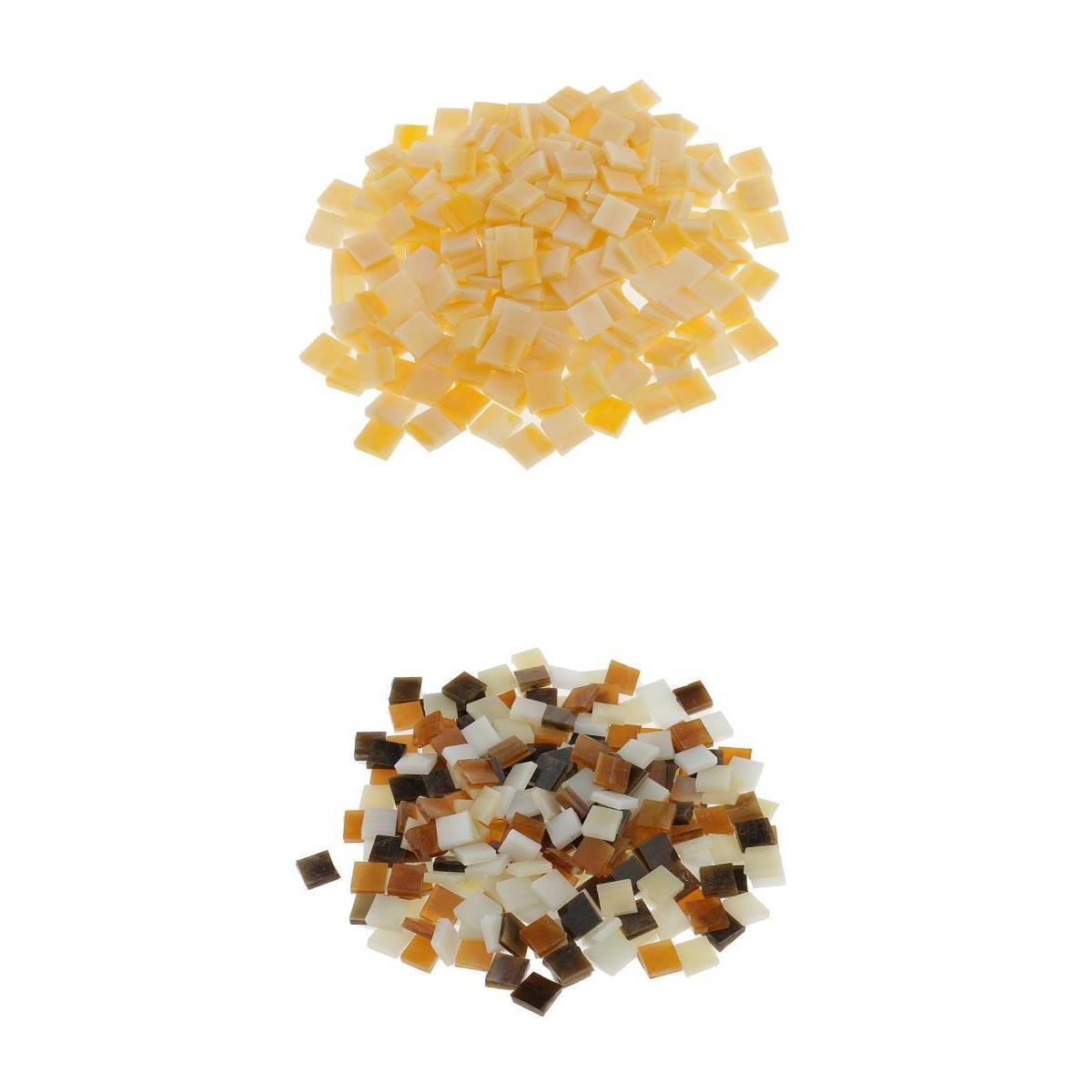 500Pieces Vitreous Glass Mosaic Tiles for Arts DIY Crafts Light Orange&Brown
