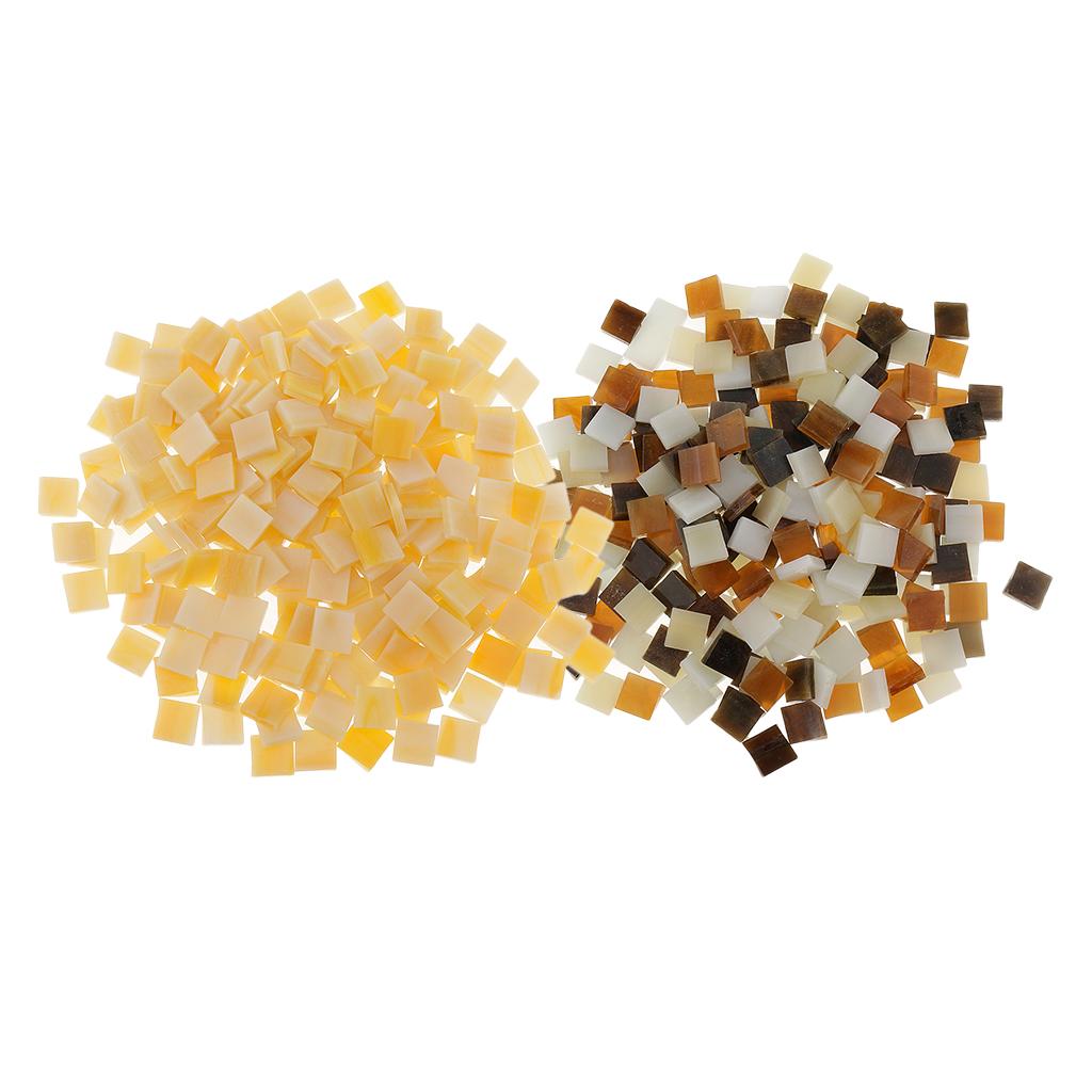 500Pieces Vitreous Glass Mosaic Tiles for Arts DIY Crafts Light Orange&Brown