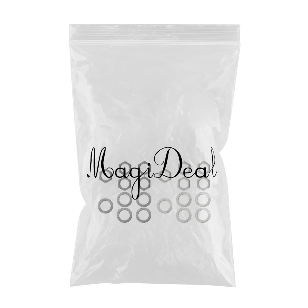 10 Pieces Electric Guitar Bass Jack Output Socket Nuts Washers
