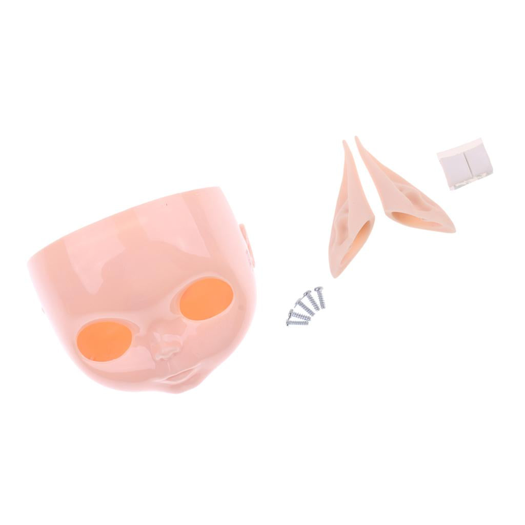 12 Doll Faceplate Backplate Head Elves Pointed Ears Set for RBL Neo Blythe"