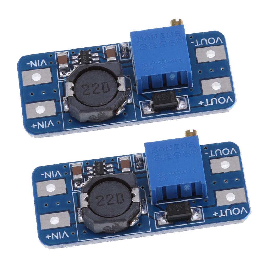 2Pcs DC-DC Step Up Power Spply Module Booster Power Module 2A